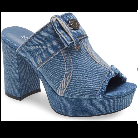 Jeffrey Campbell Shoes - NEW Jeffrey Campbell Magda denim platform peep toe sandals